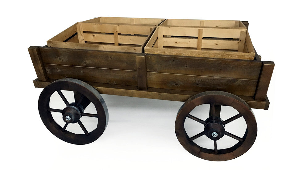 Deko-Leiterwagen Massivholz