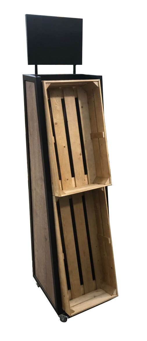 Bake-off Baguettewagen/Platzierung mit 2 Holzkisten